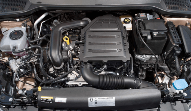 Vista del motor de automóvil